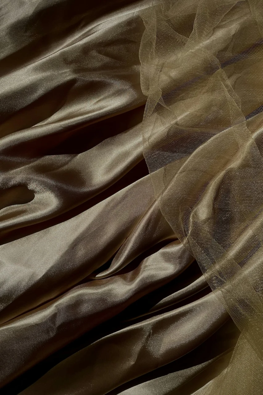 a close up view of a sheer fabric