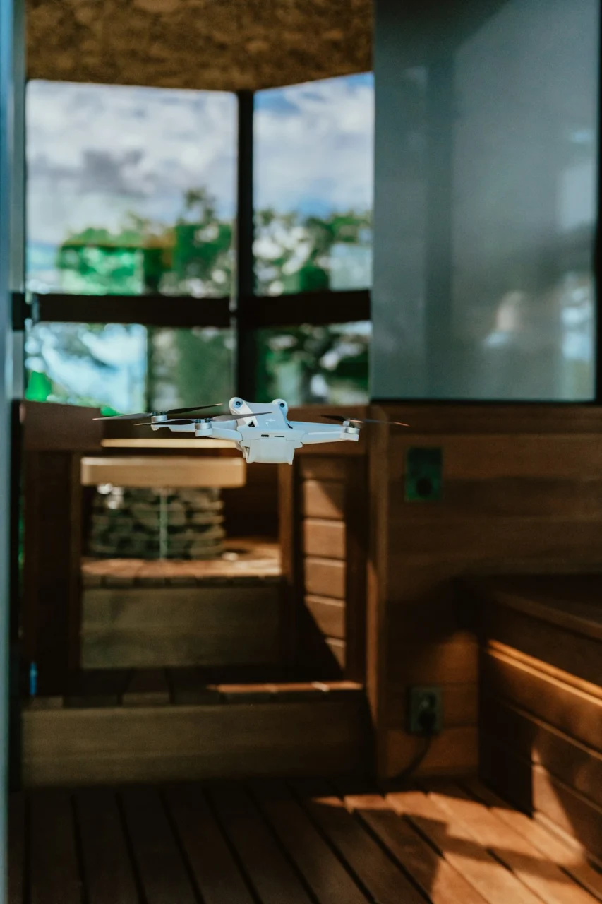 a wooden cabinet with a window