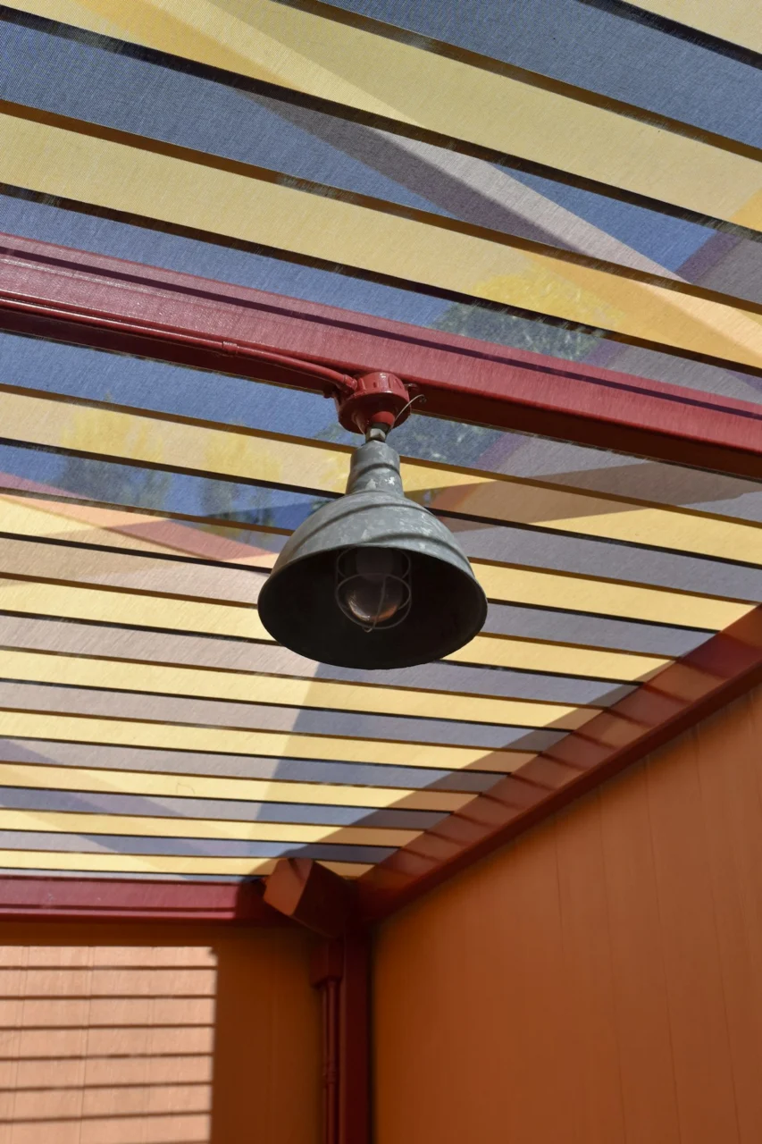 blue pendant lamp