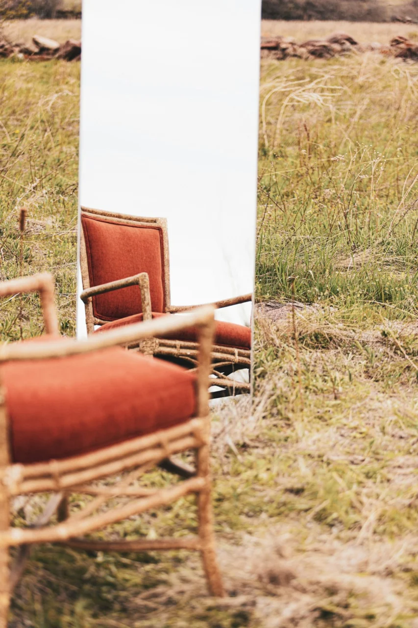 brown wooden chair on green grass field