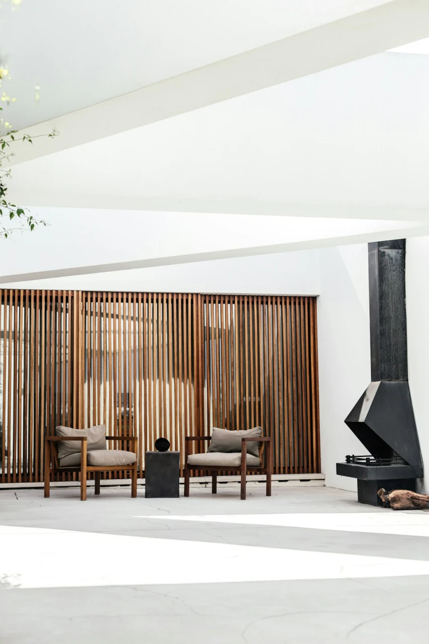 brown wooden chairs and table