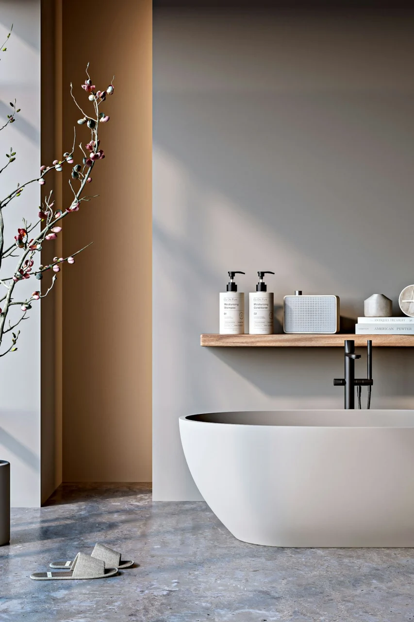 Elegant bathroom with modern fixtures and decor