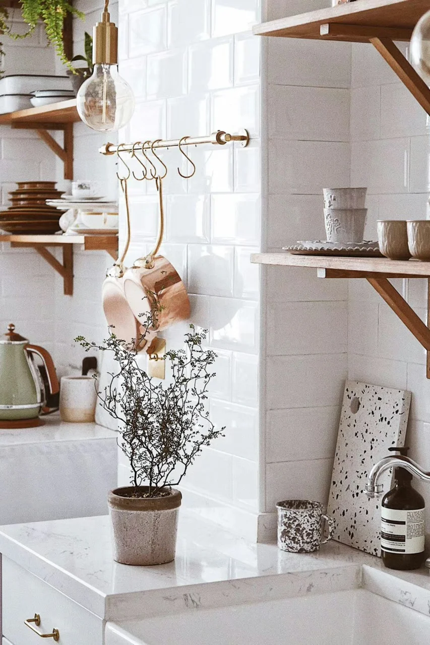green-leafed plant with gray pot on sink