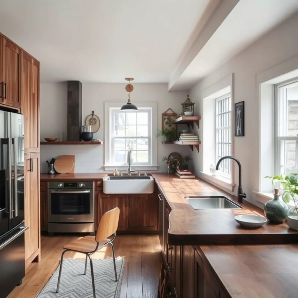 Live edge reclaimed wood kitchen
