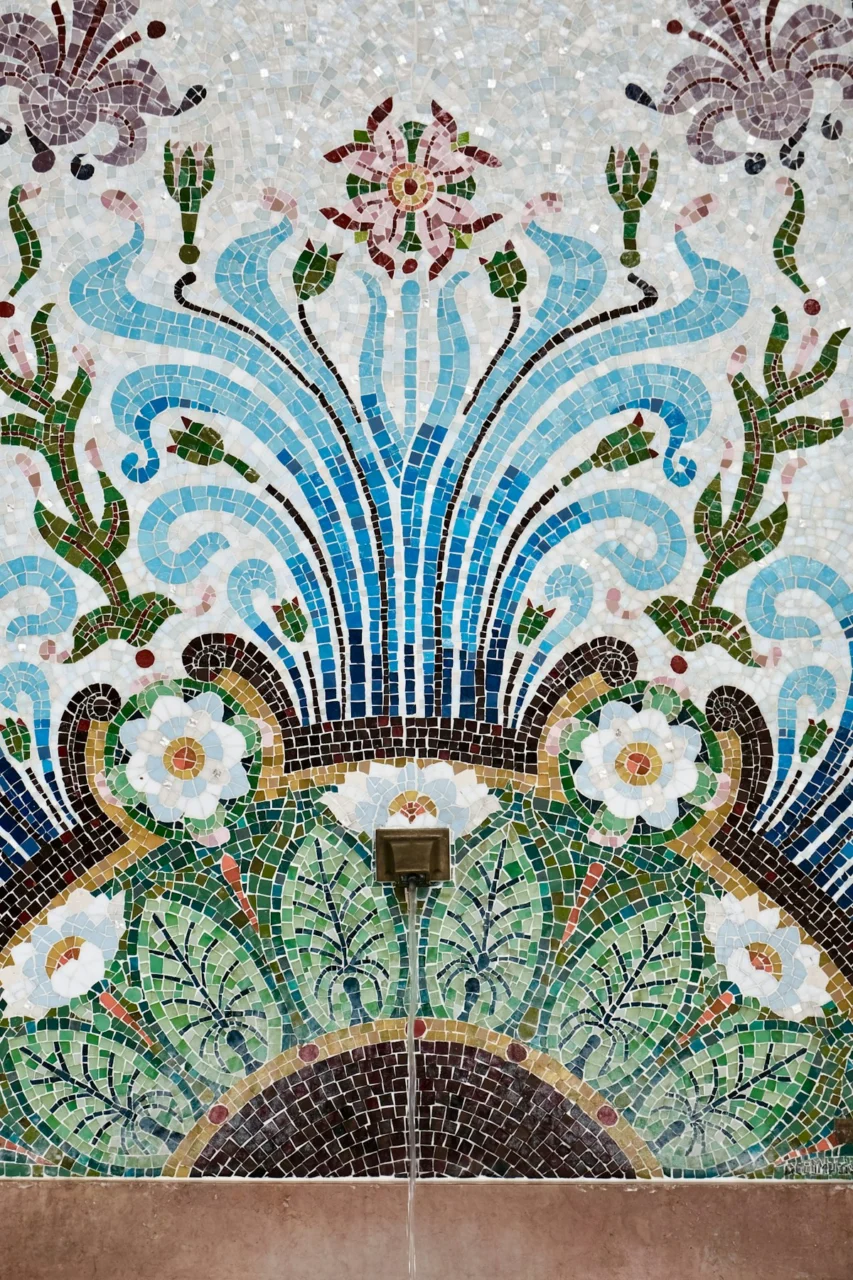 Multicolored floral area rug