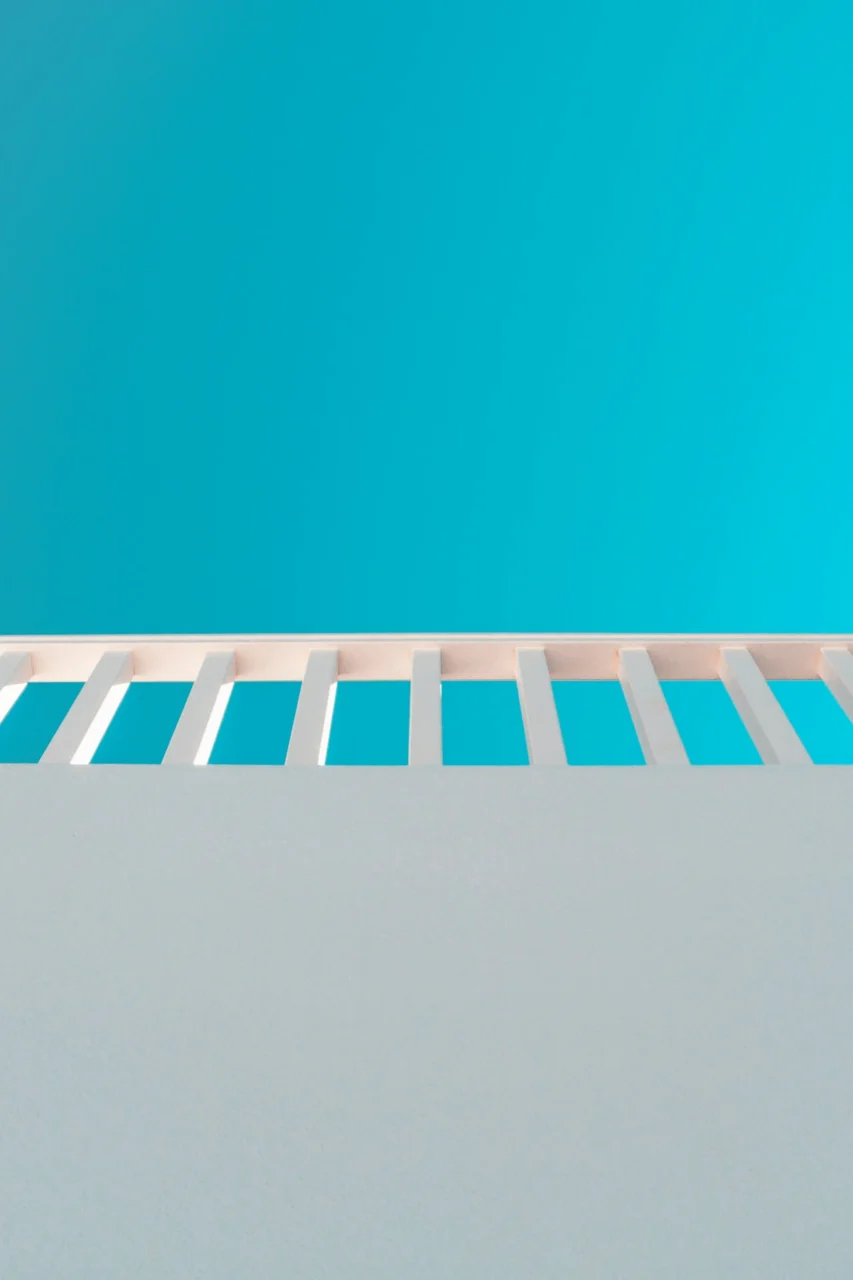 orange and blue striped wall