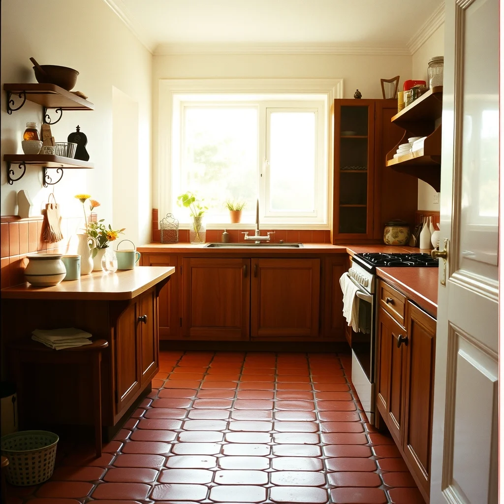 Terracotta kitchen floor tiles